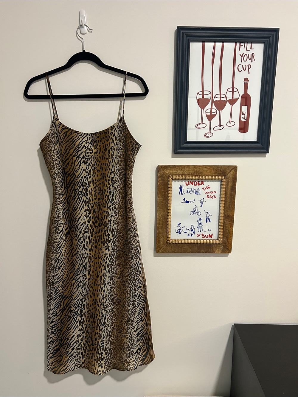 Joseph Ribkoff Leopard-Print Midi Slip Dress in Brown and Black